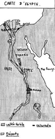 Carte d'Egypte
