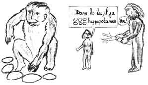 Dans le lac, il y a oooooo hippopotames Oui!